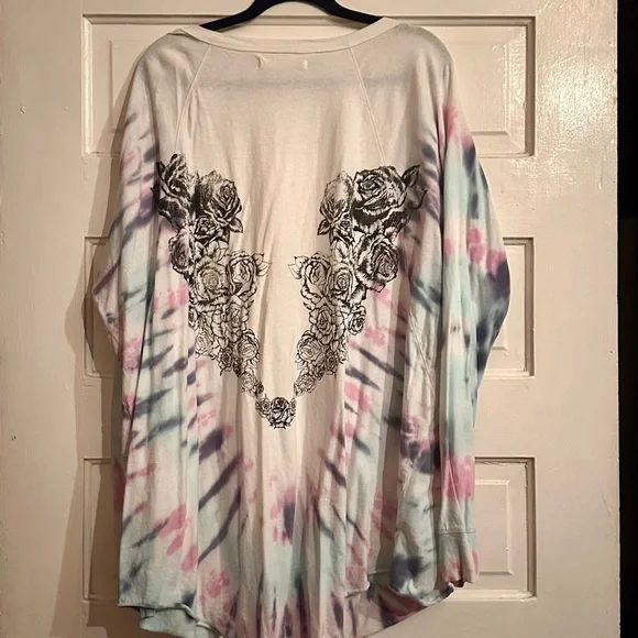 Free People Multicolor Tie-Dye Floral Top - Picture 4 of 4